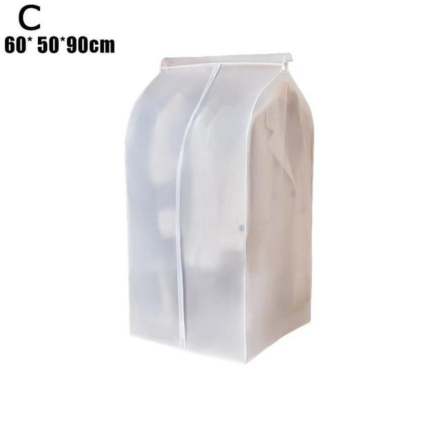 Non-woven Hanging Clothes Dust Cover Garment Storage PEVA Bag Translucent W5X0 